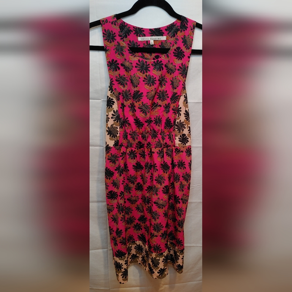 Rachel Rachel Roy Pink Tan Floral Sleeveless Racerback Floral Dress Size 6
